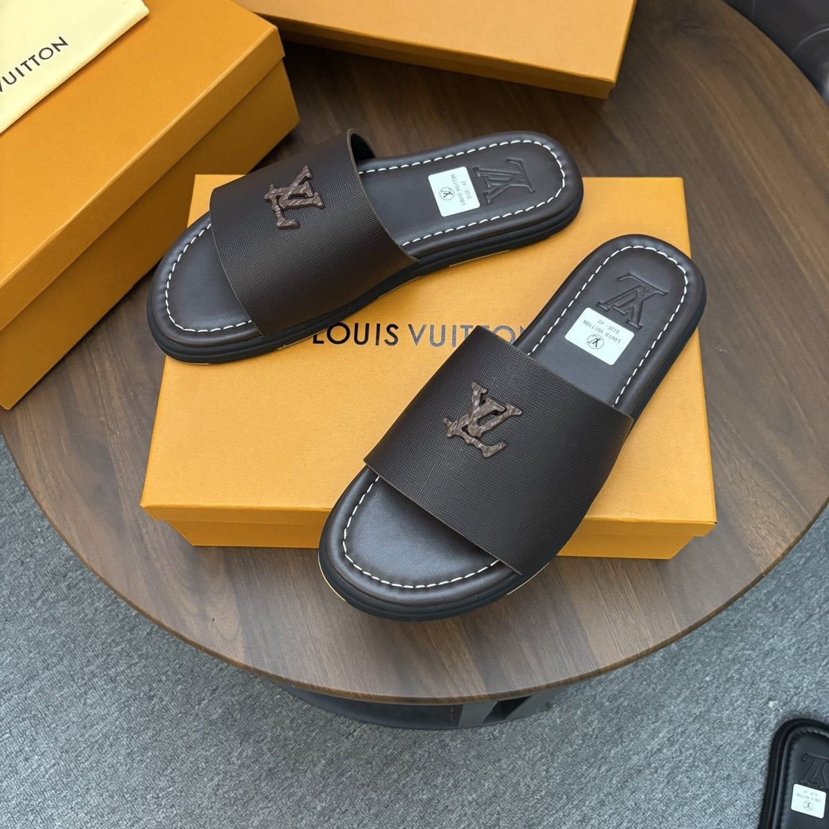 Louis Vuitton Logo Strap Slide Sandals — hero
