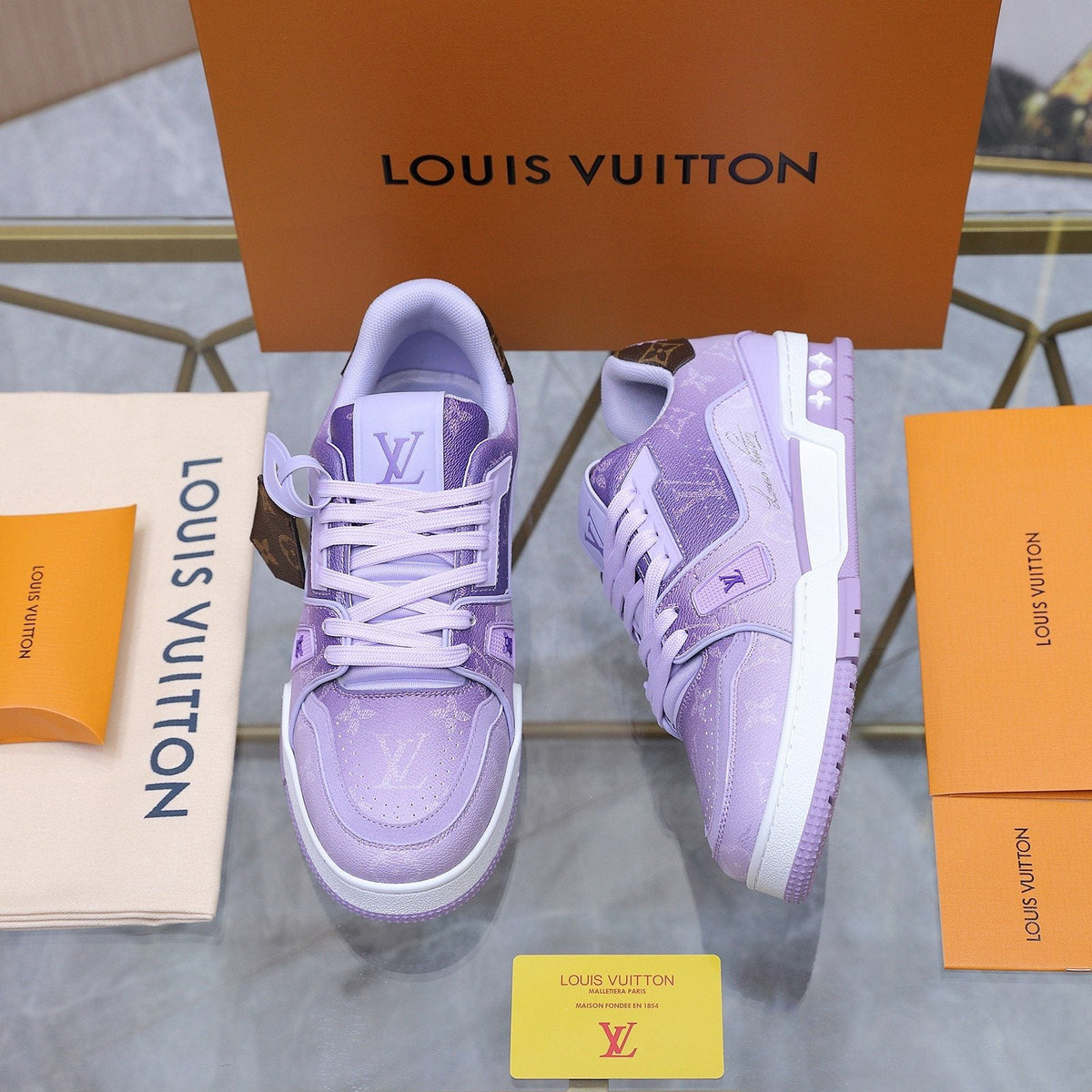 Louis Vuitton Color-Blocked Low-Top Sneakers — front