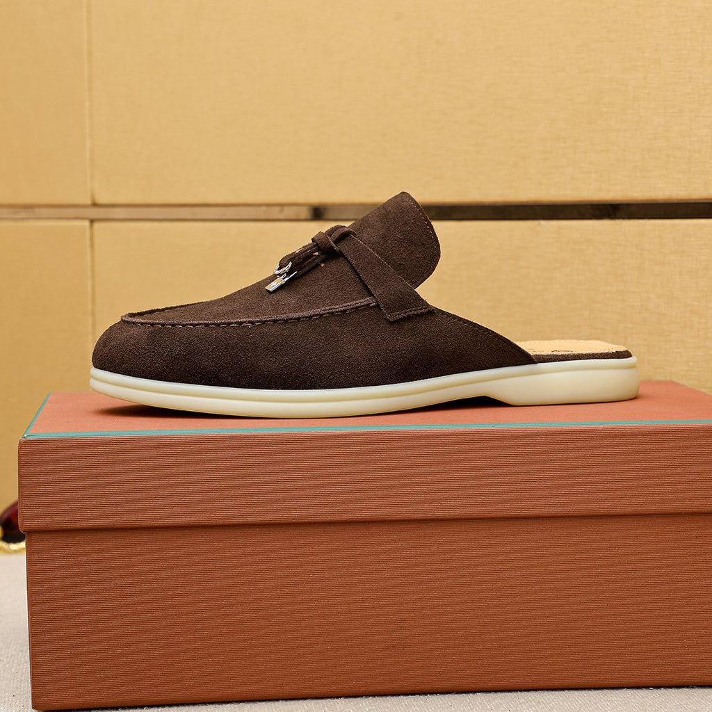 Loro Piana Tassel Backless Loafers — side