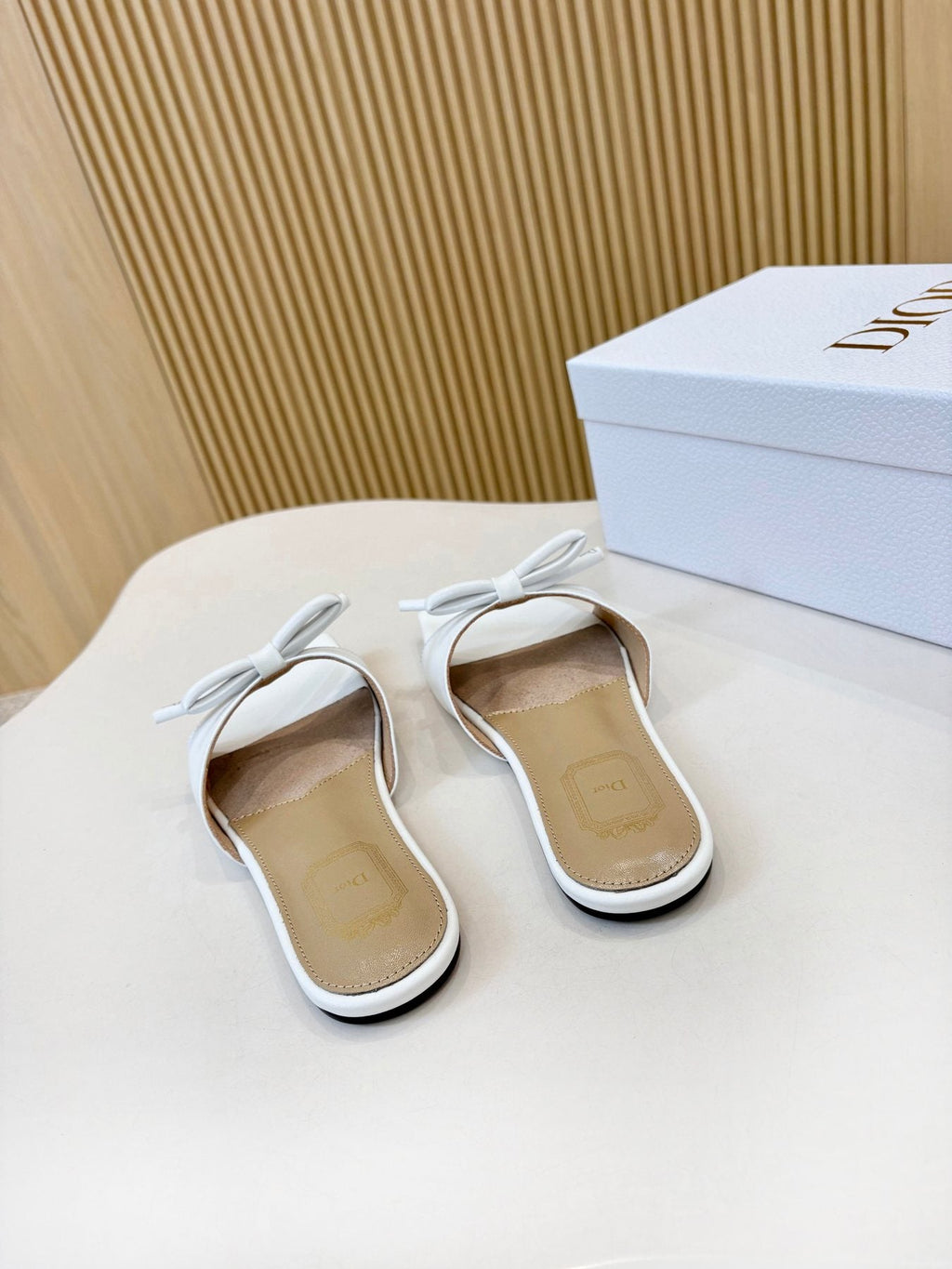 Dior Bow-Detail Slide Sandals — back