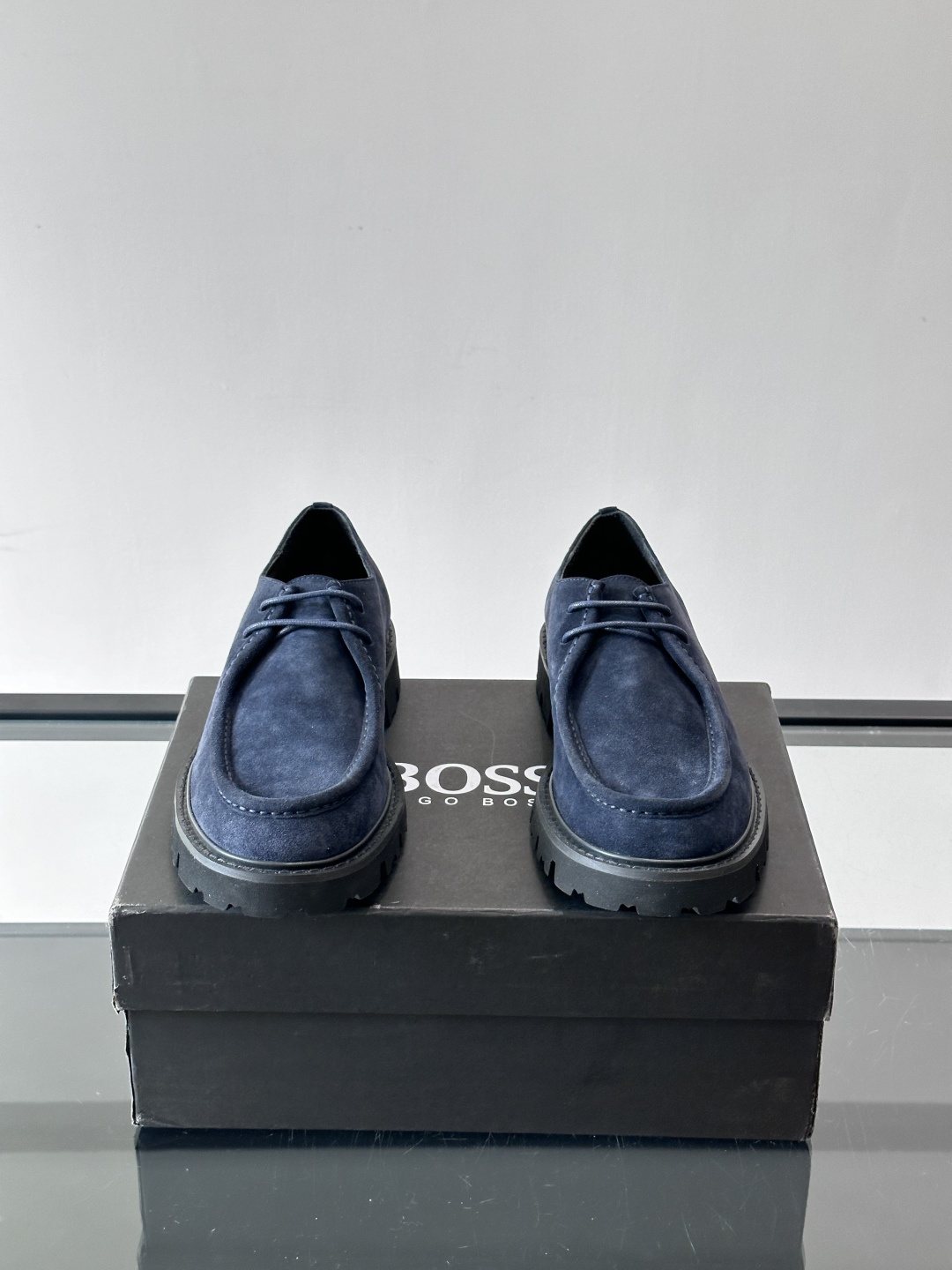 BOSS Suede Lug Sole Derby Shoes — front