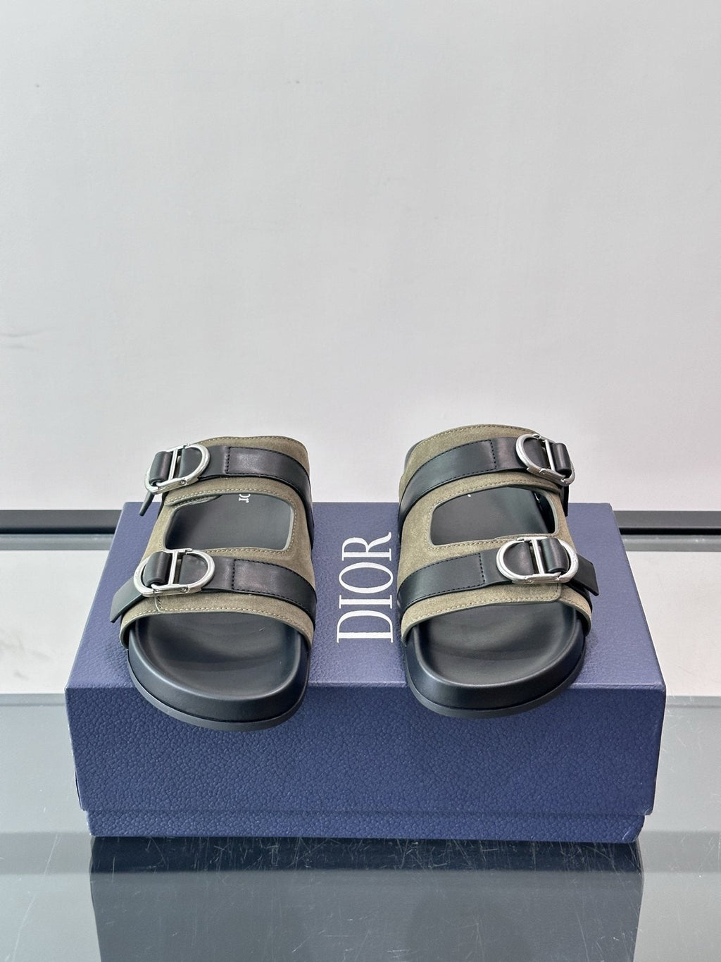 Dior Two-Strap Buckle Sandals — front