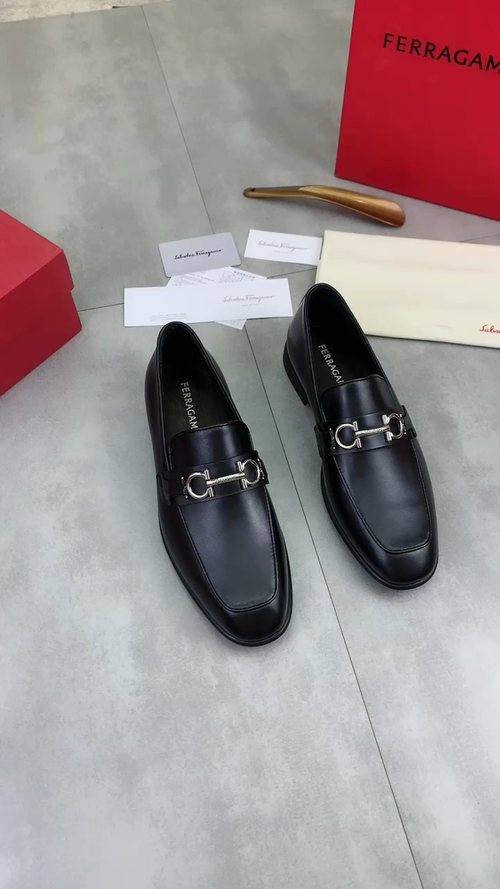 Salvatore Ferragamo Textured Bit Loafers — front
