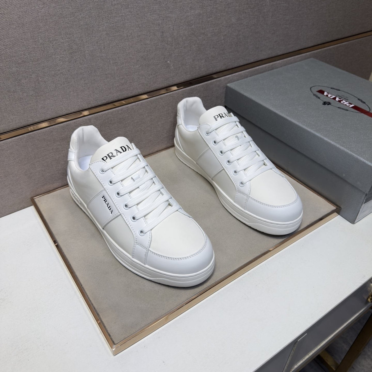 Prada Men's Low-Top Lace-Up Sneakers — front