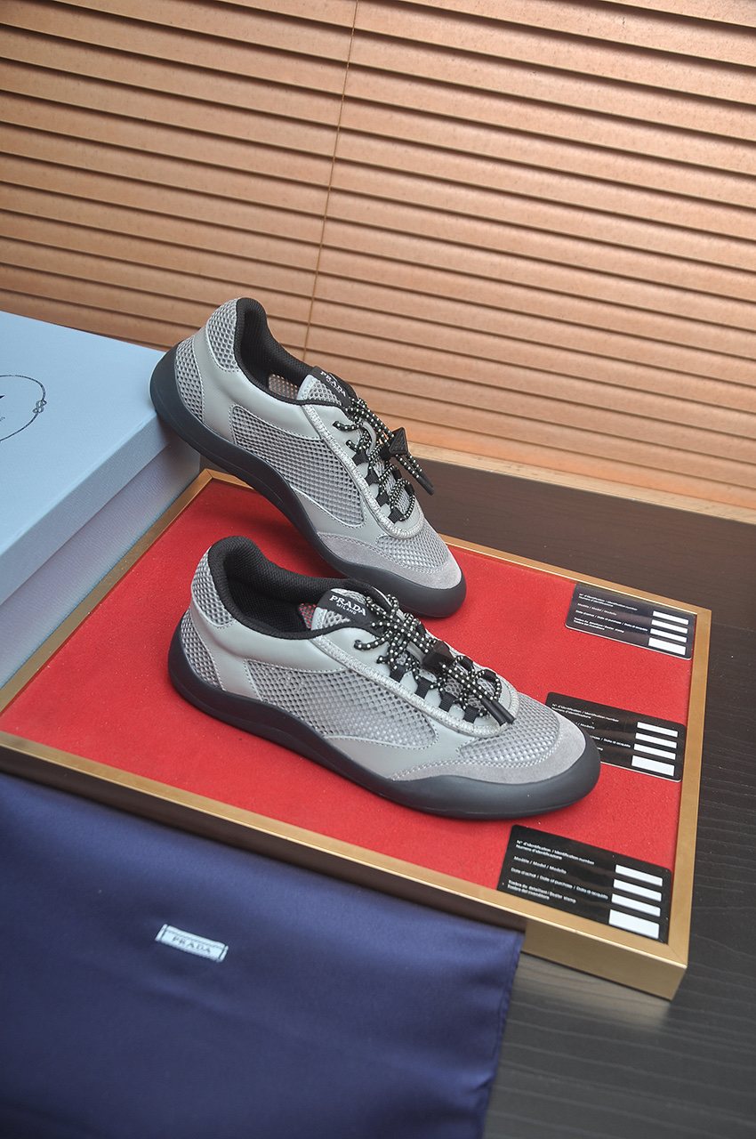 Prada Mesh Panel Low-Top Sneakers — front