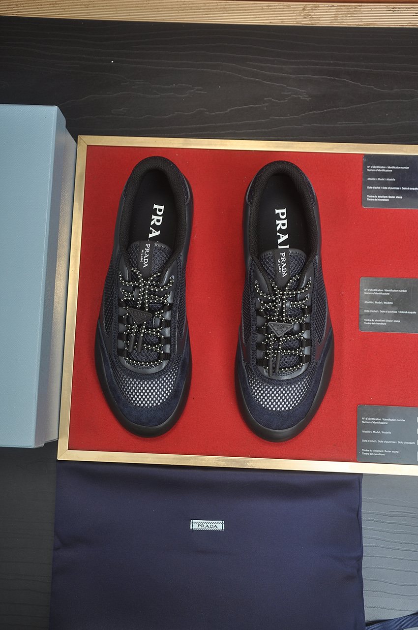 Prada Mesh Panel Low-Top Sneakers — front
