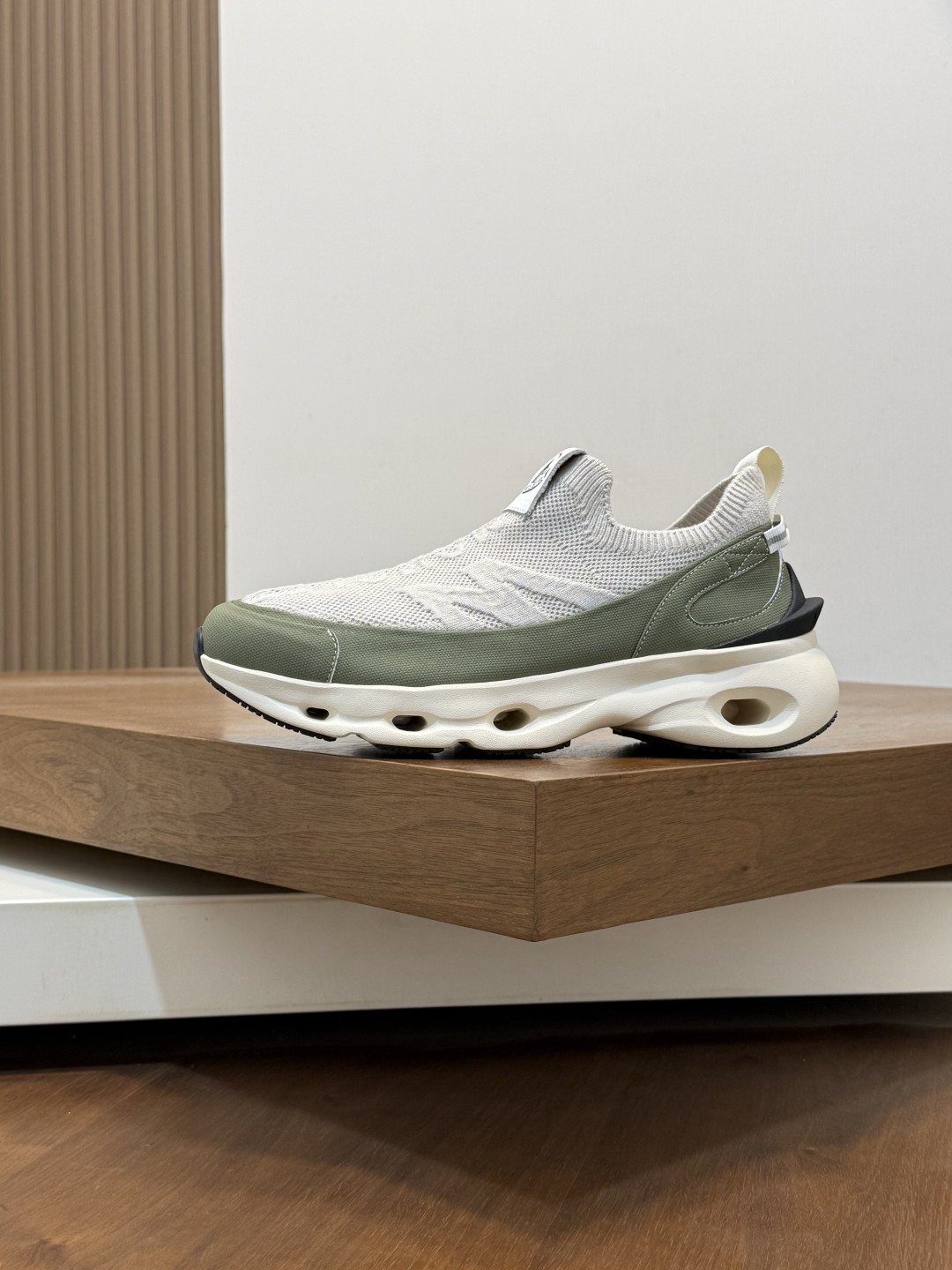 Moncler Off-White Slip-On Sneakers — front