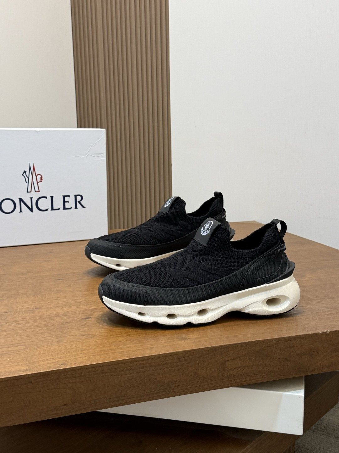 Moncler Off-White Slip-On Sneakers — front