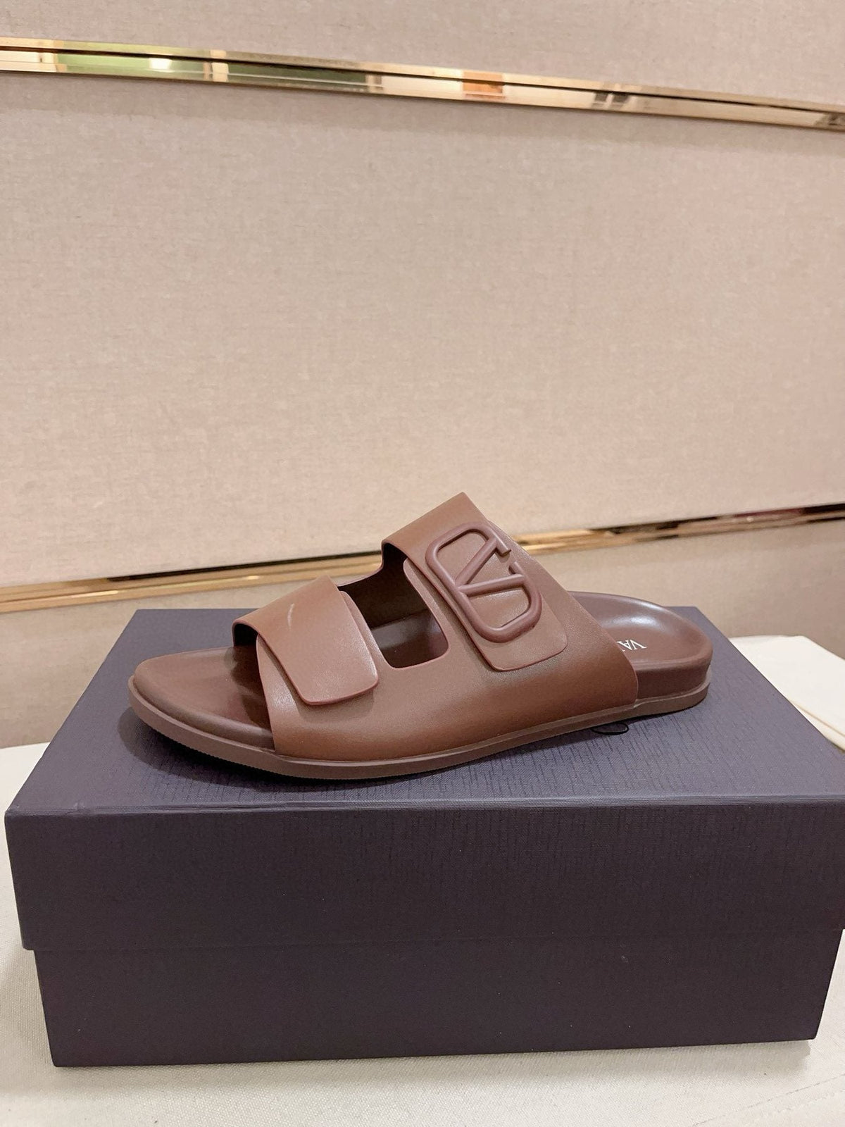 Valentino V Logo Slide Sandals — front