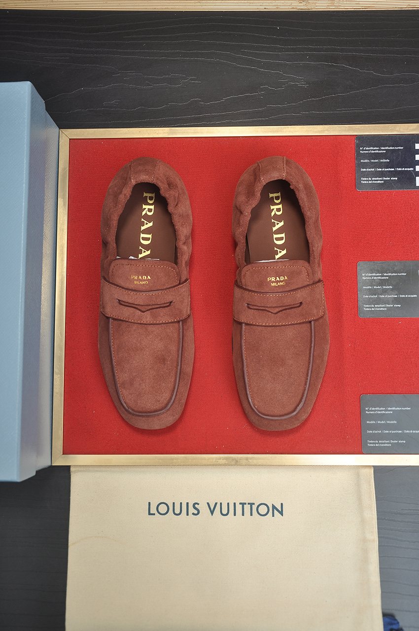 Prada Strap-Detail Slip-On Loafers — front