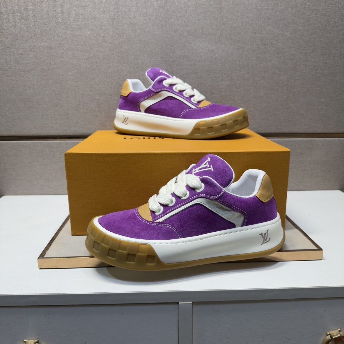 Louis Vuitton Panelled Gum Sole Sneakers — hero