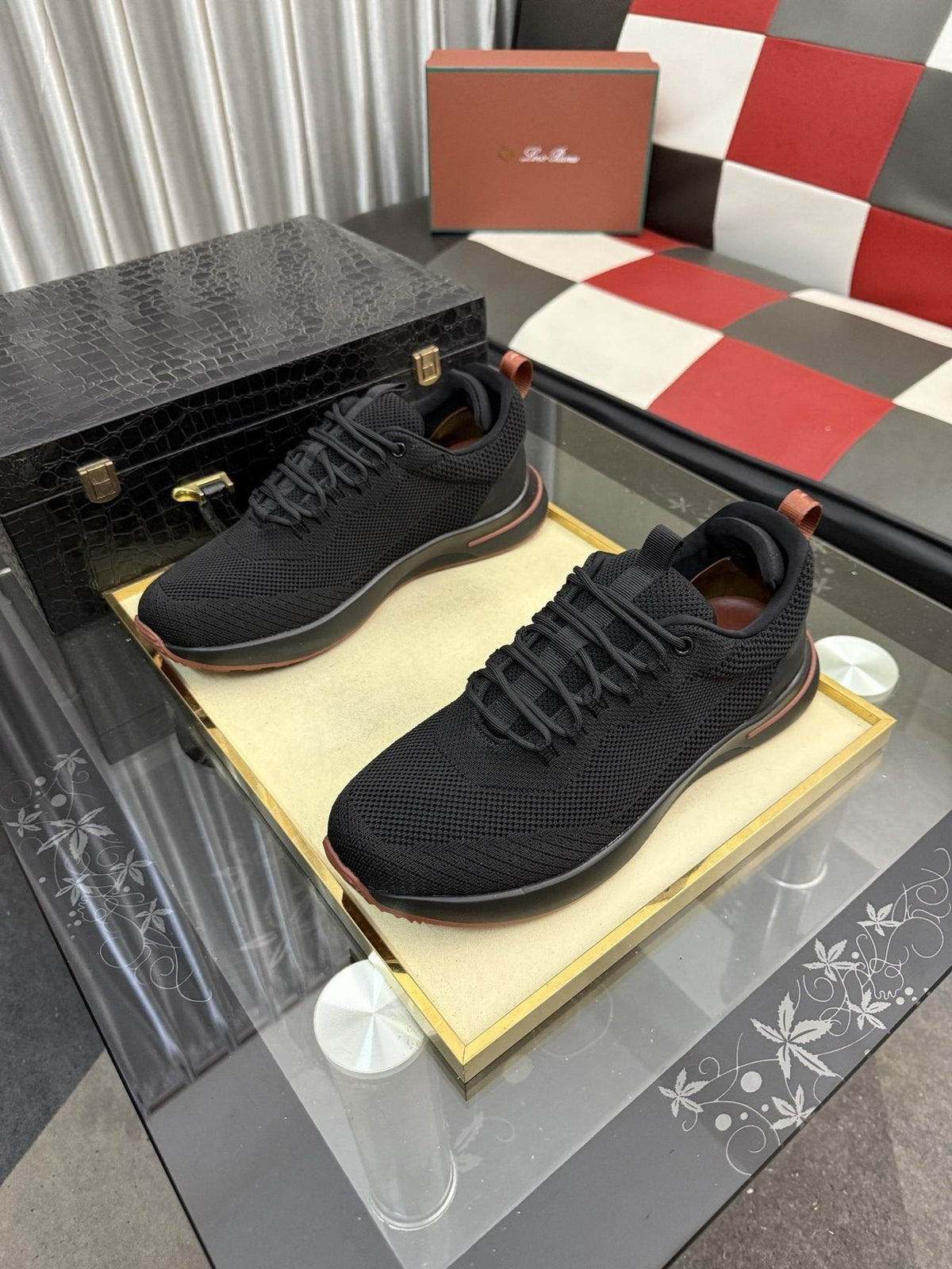 Mesh Lace-Up Low-Top Sneakers — front