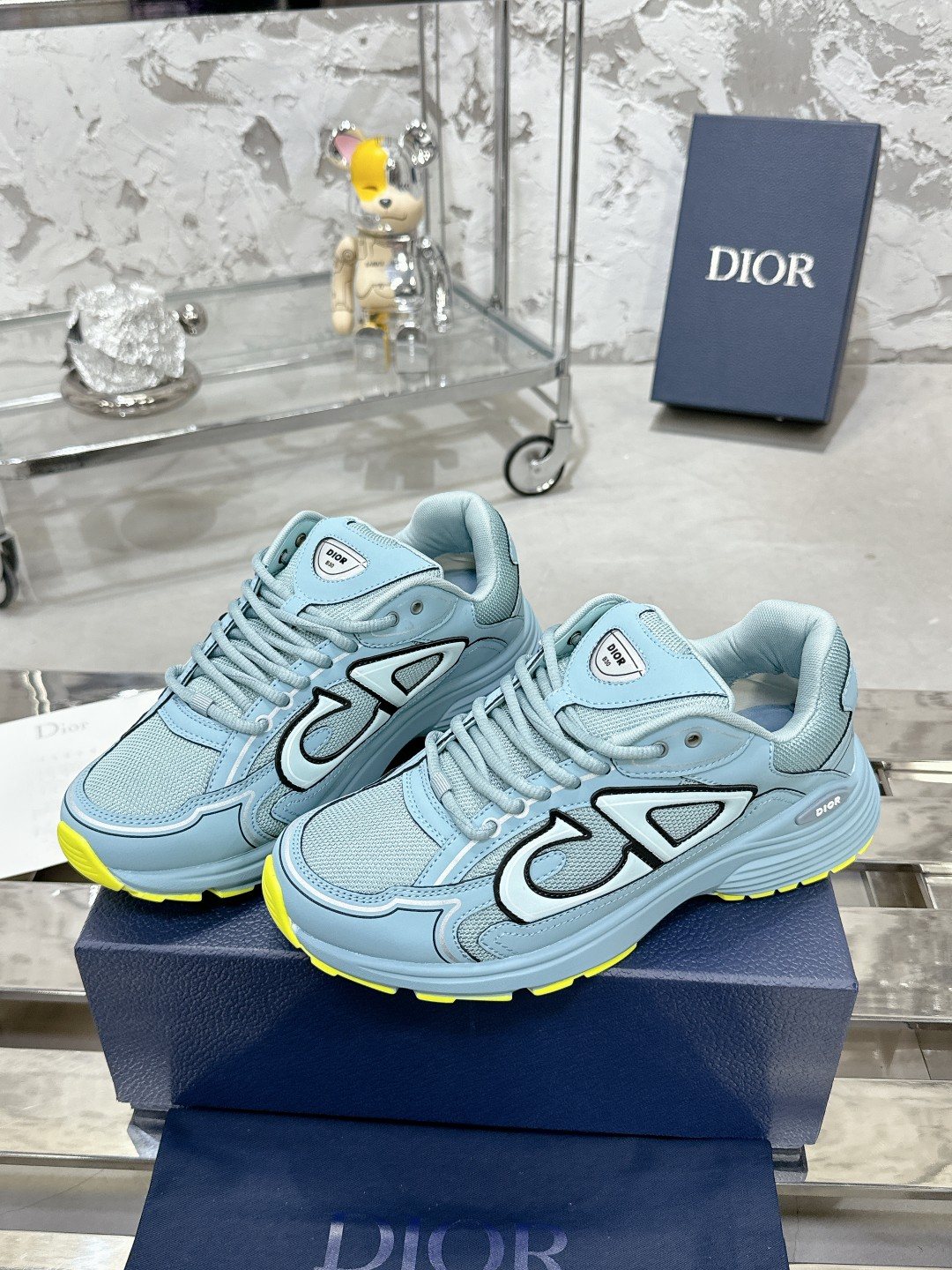 Dior Black, Gray and White Low-Top Sneakers — front