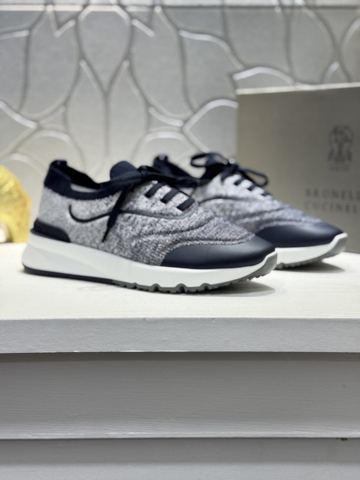 Brunello Cucinelli Knit Low-Top Sneakers — front