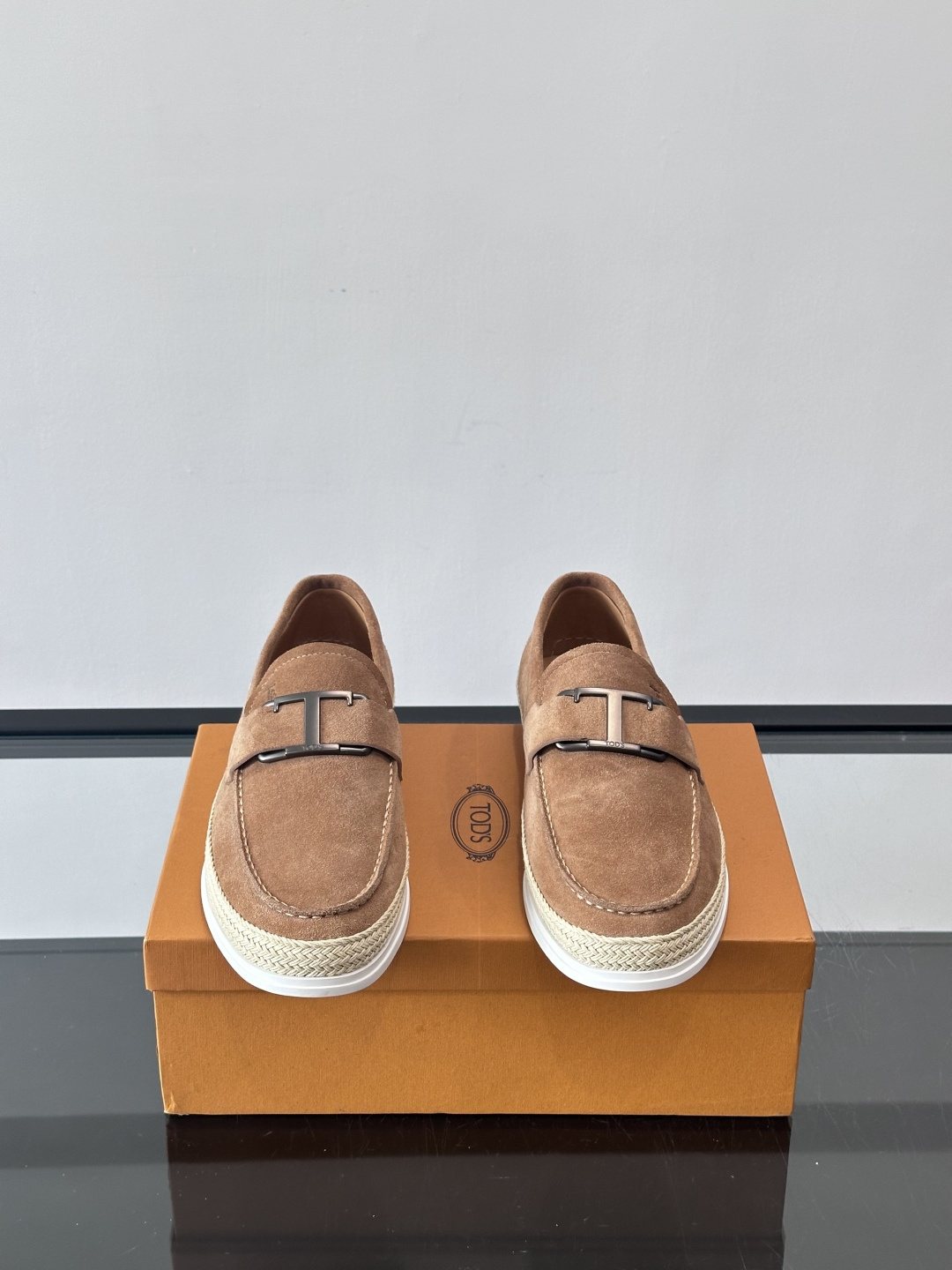 Tod's Suede Rubber-Sole Loafers — front