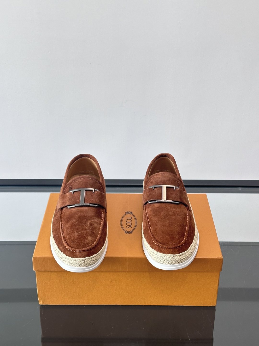 Tod's Suede Rubber-Sole Loafers — front