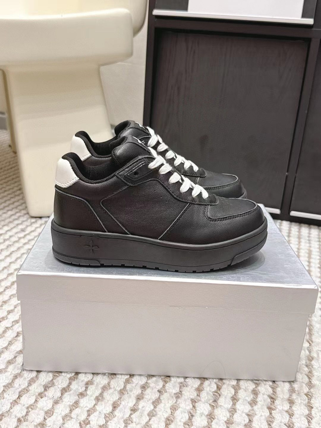 SMFK White Platform Sneakers — front