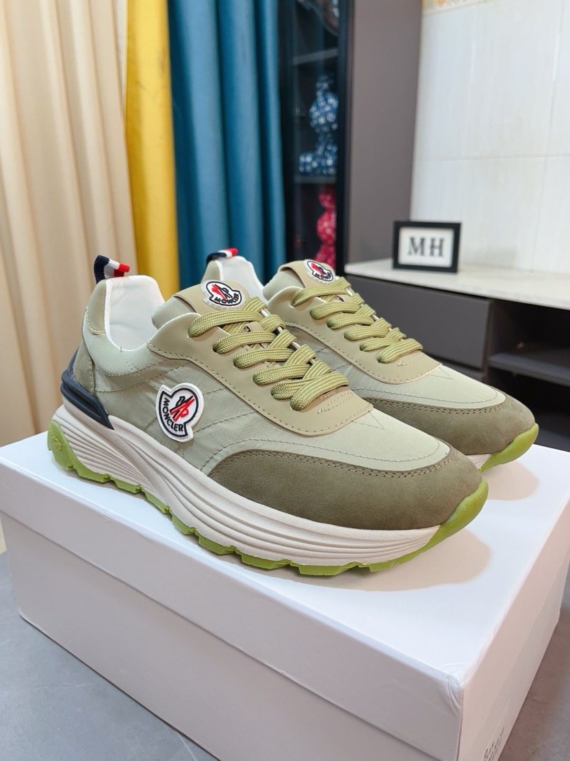 Moncler Black and Charcoal Low-Top Sneakers — front