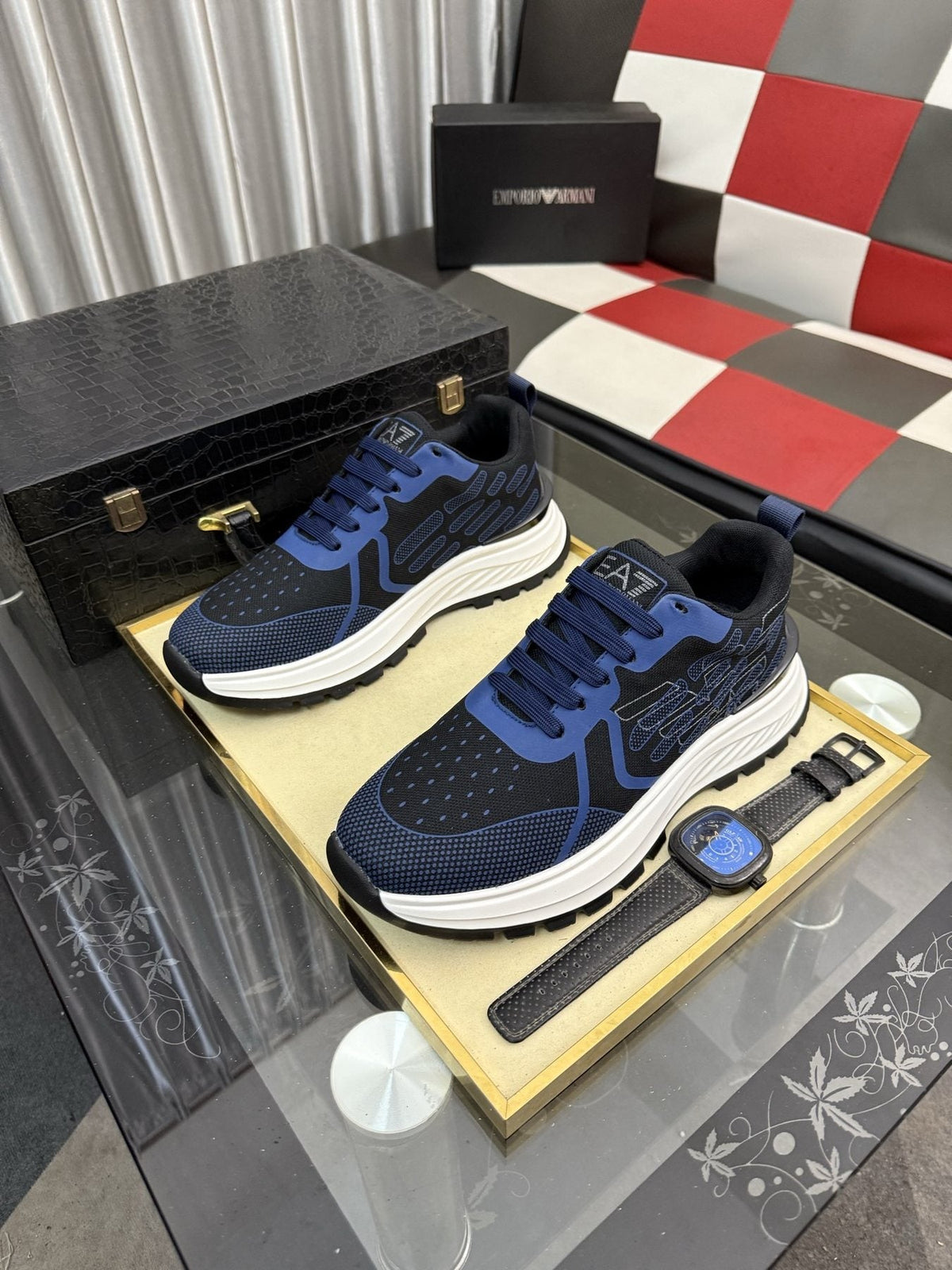 Emporio Armani White Low-Top Sneakers — front