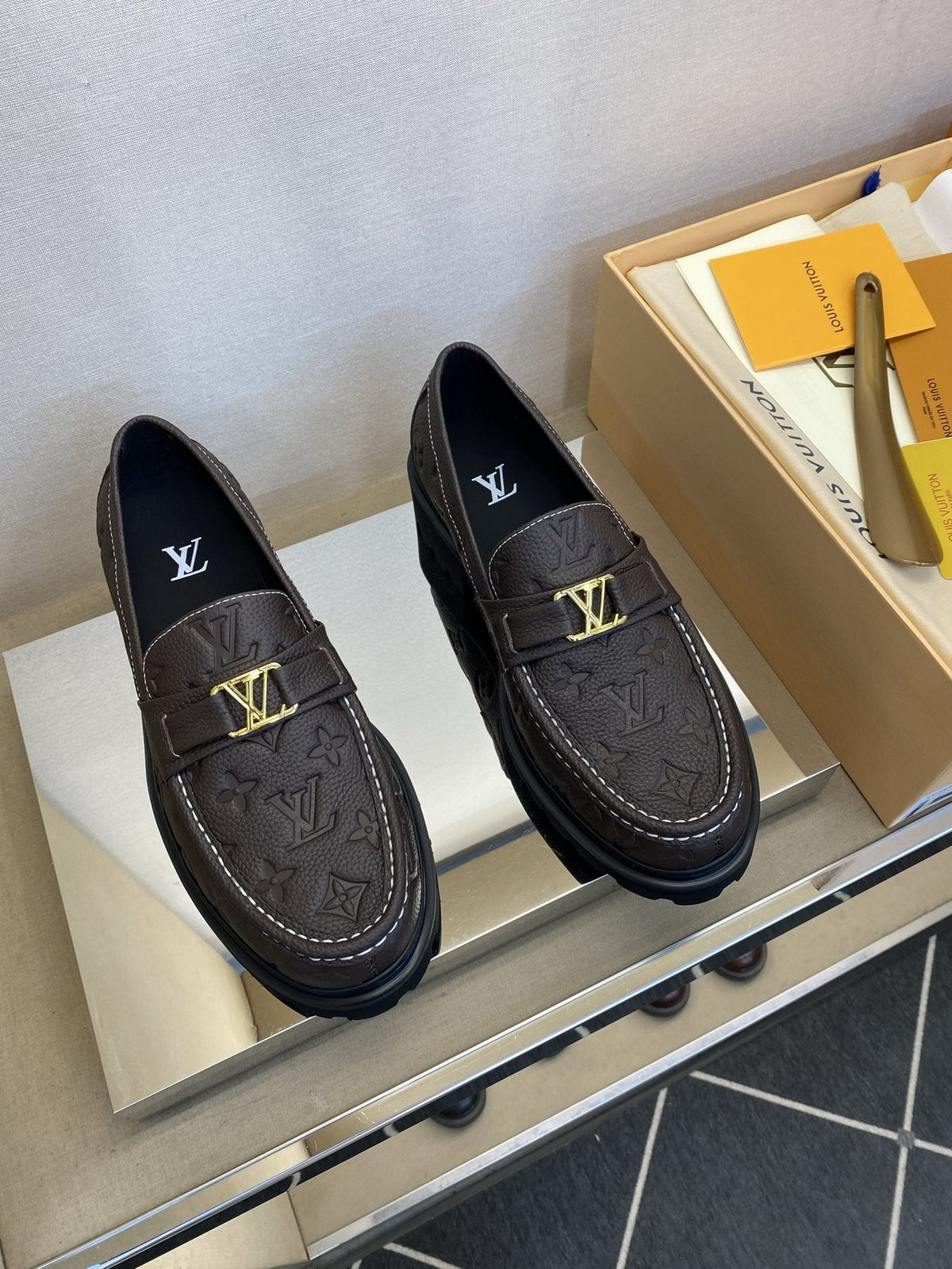 Louis Vuitton Metal Hardware Loafers — front