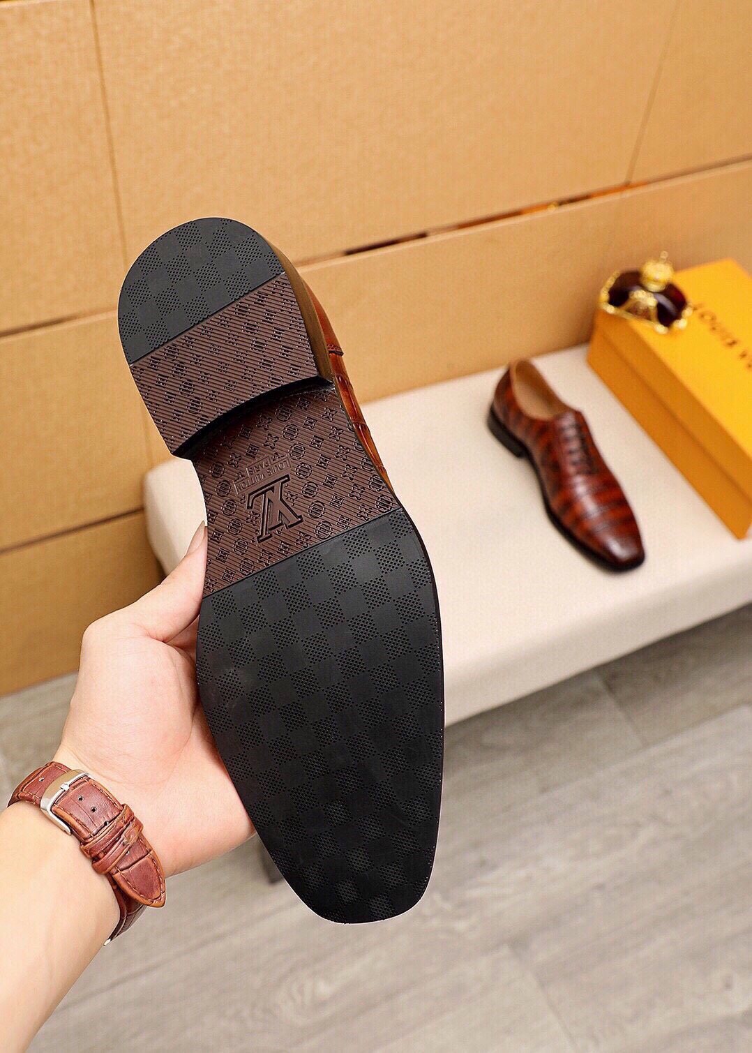 Louis Vuitton Embossed Lace-Up Dress Shoes — front