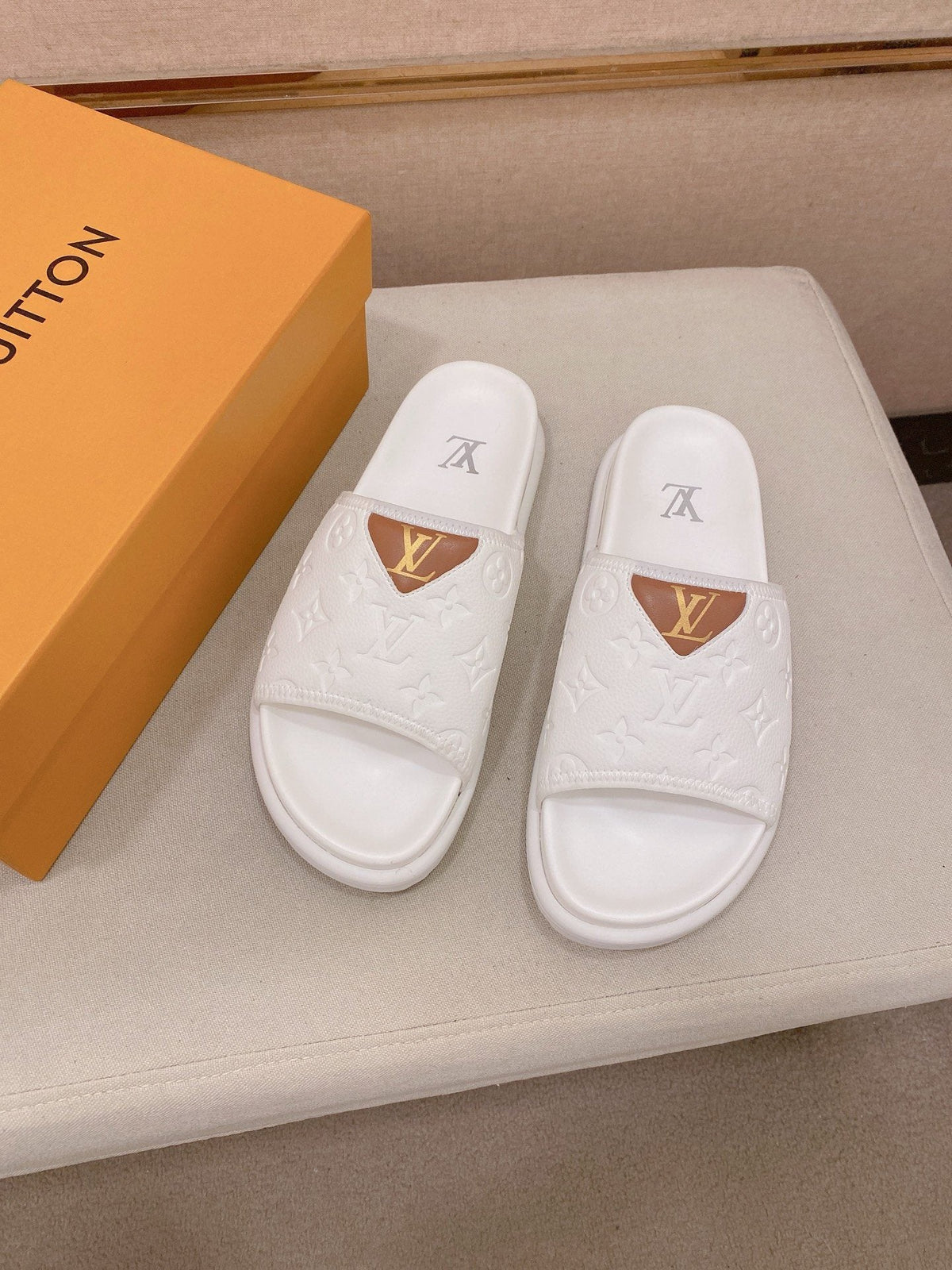 Louis Vuitton Embossed Men's Slide Sandals — hero