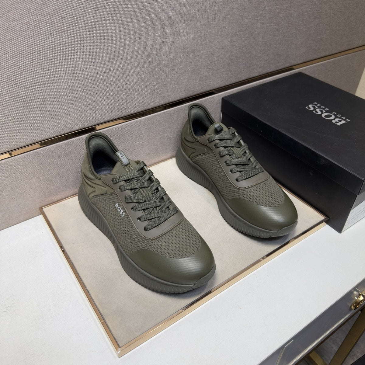 BOSS Mesh Panel Sneakers — front