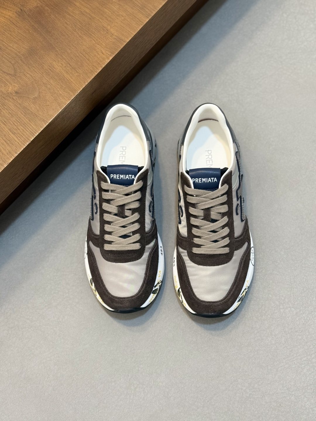 PREMIATA Paneled Lace-Up Sneakers — front