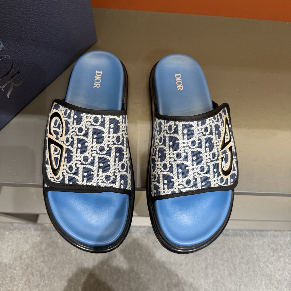 Dior Oblique Slide Sandals — front