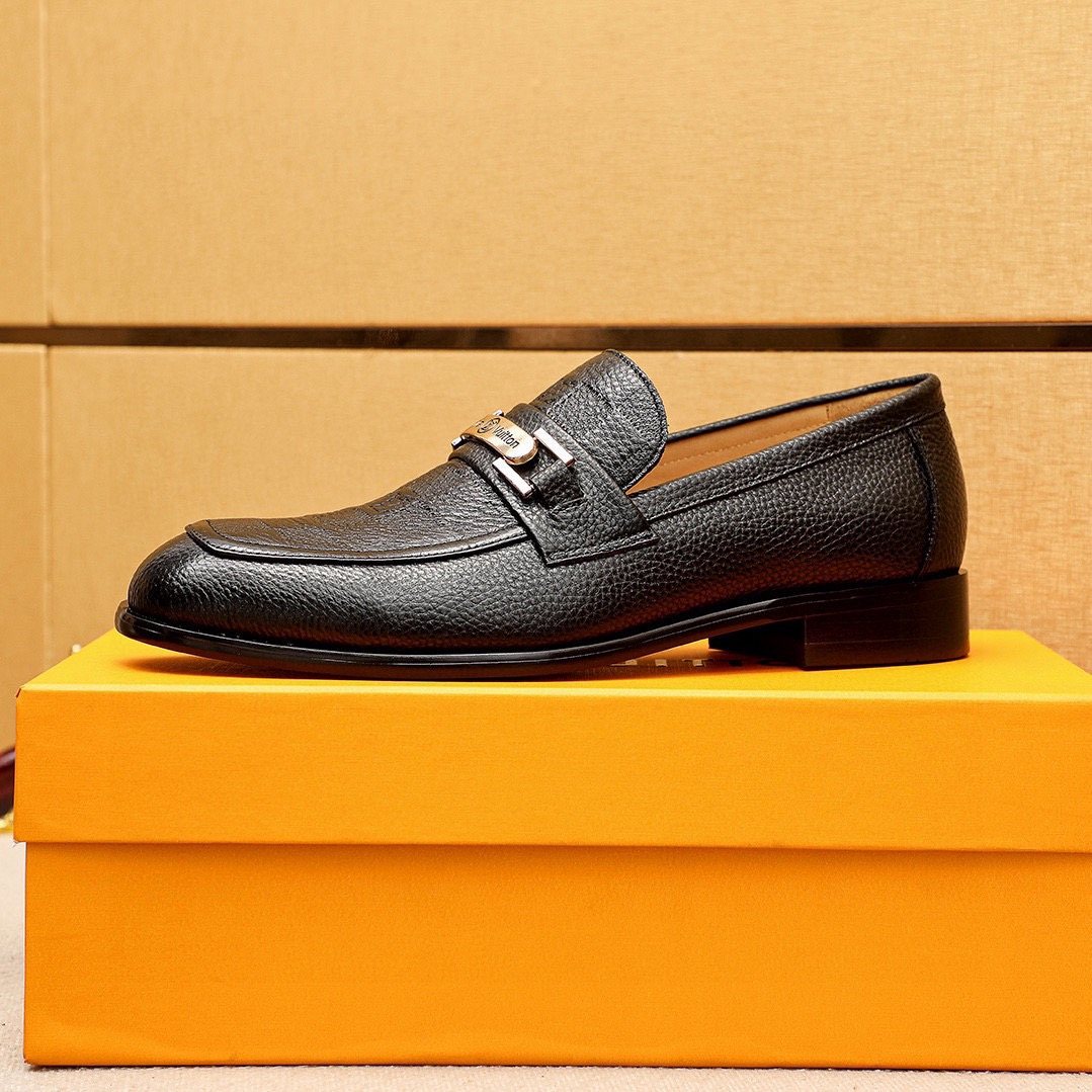 Louis Vuitton Textured Bar Loafers — front