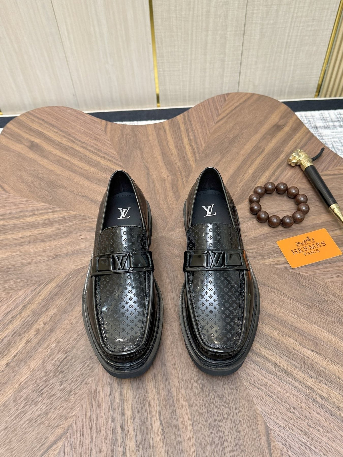 Louis Vuitton Patterned Hardware Loafers — front